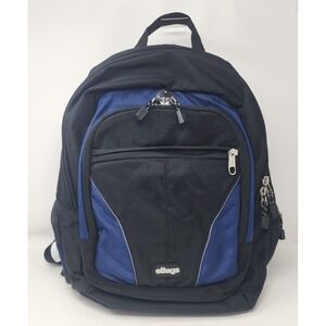 eBags Padded Laptop Travel Backpack With Adjustable Straps Black Blue